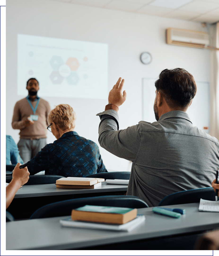 Classroom lecture with student participation